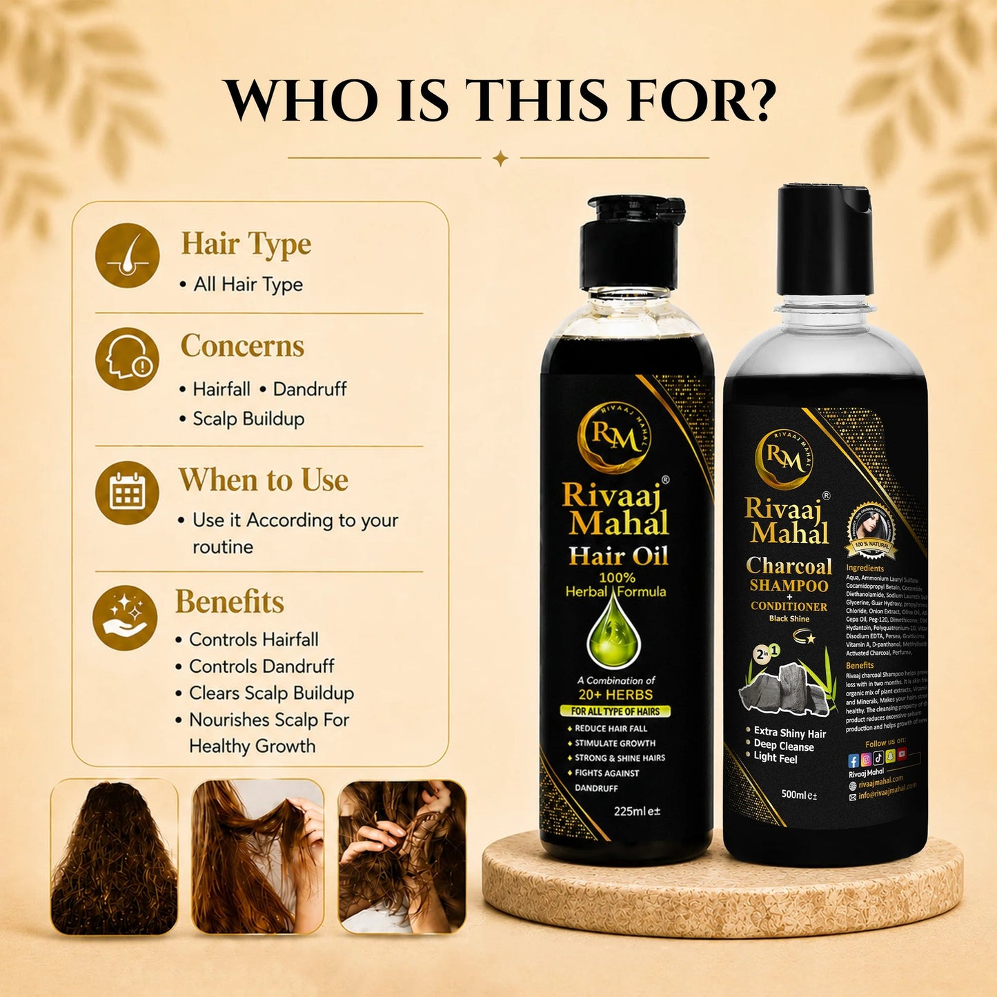Rivaaj Mahal Hair Oil & Organic Shampoo